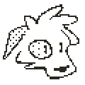 a doodle of a dog face